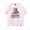 Bobr Kurwa Cotton Short Sleeve Tshirt Women Unisex Clothes Funny Kurwa Bober Cartoon Tee Shirt Harajuku Y2k High Quality Loose Tee