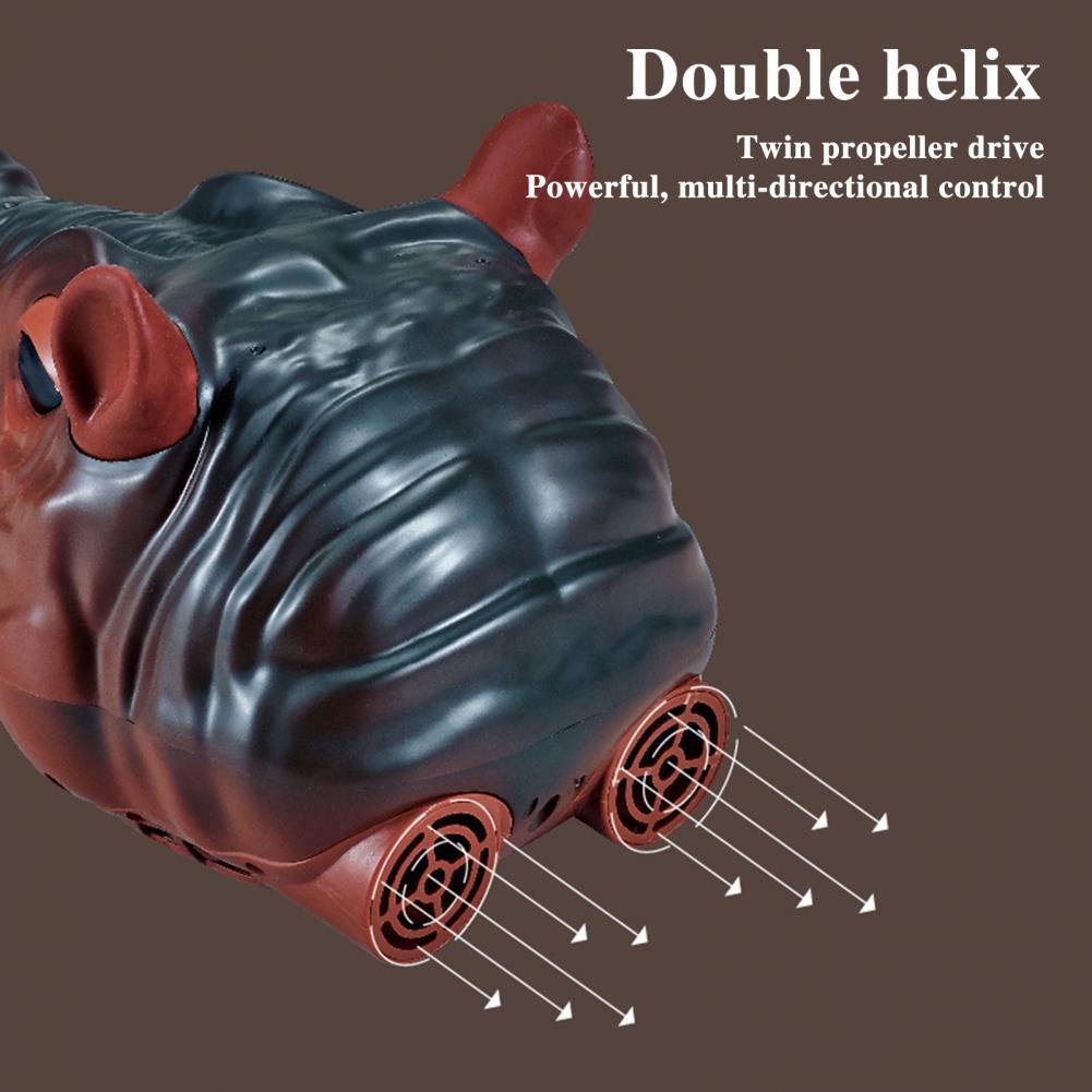 Non-Toxic Rc Boat Simulation Hippo Remote Control Toy Waterproof Electric Water Animal Cool Outdoor Swimming Pool Children'S Toys For Kids
