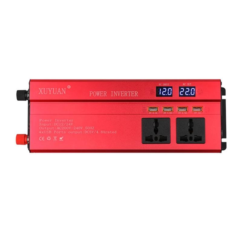 Car Power Inverter 12V 24V to 220V Car Inverter 4 USB Ports Charge Adapter 600W/1200W/2000W Car Converter 1