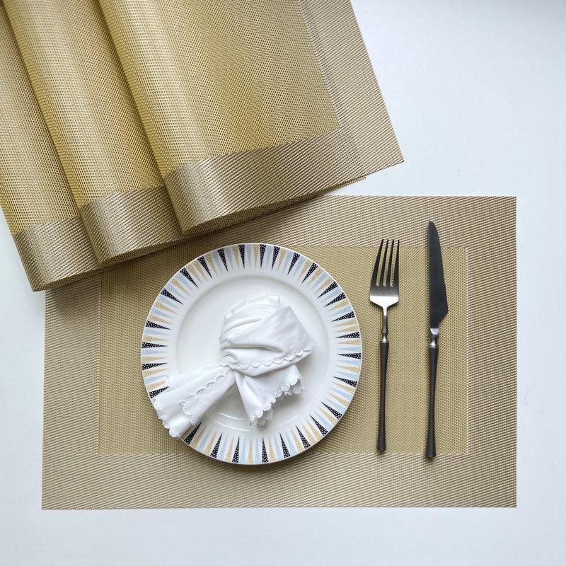 European PVC Non-slip Heat-resistant Table Placemat Set
