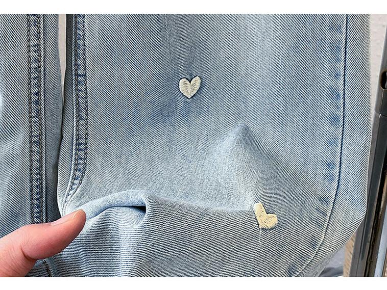 Girls' Trendy Spring 2025 Loose Wide-Leg Jeans - Casual, Straight-Leg Style for Middle and Big Kids