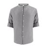 Men's Long Sleeve Stand Collar Henley Casual Shirt.