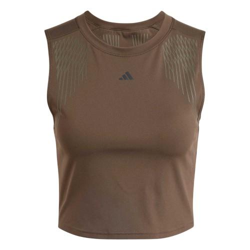 Adidas Womens/Ladies Pro Striped Cropped Tank Top