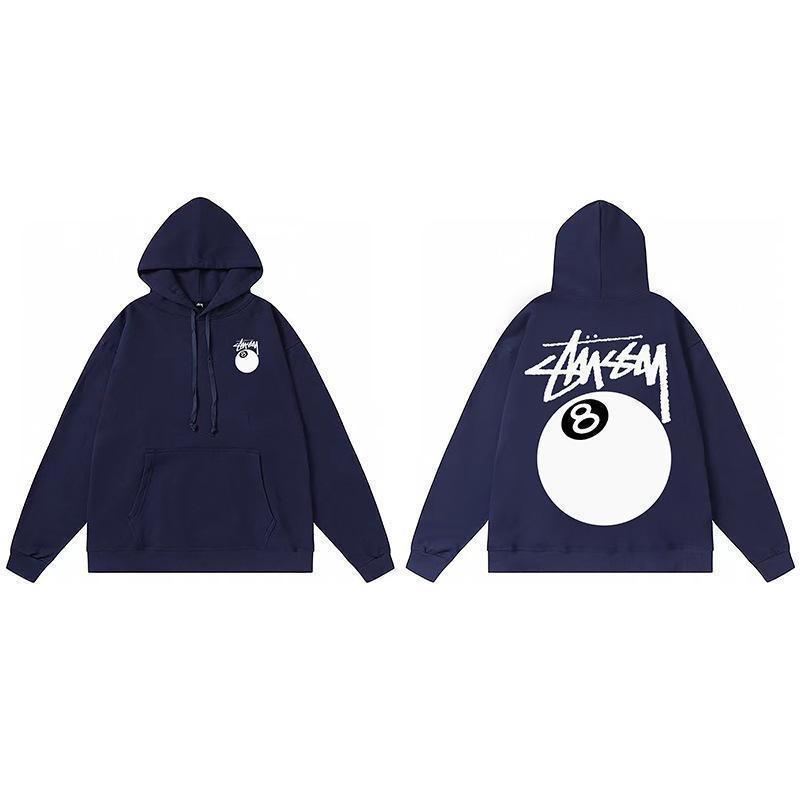 Stussy Mens Hooded Sweatshirt Casual Loose Fit Streetwear Printed Pullover