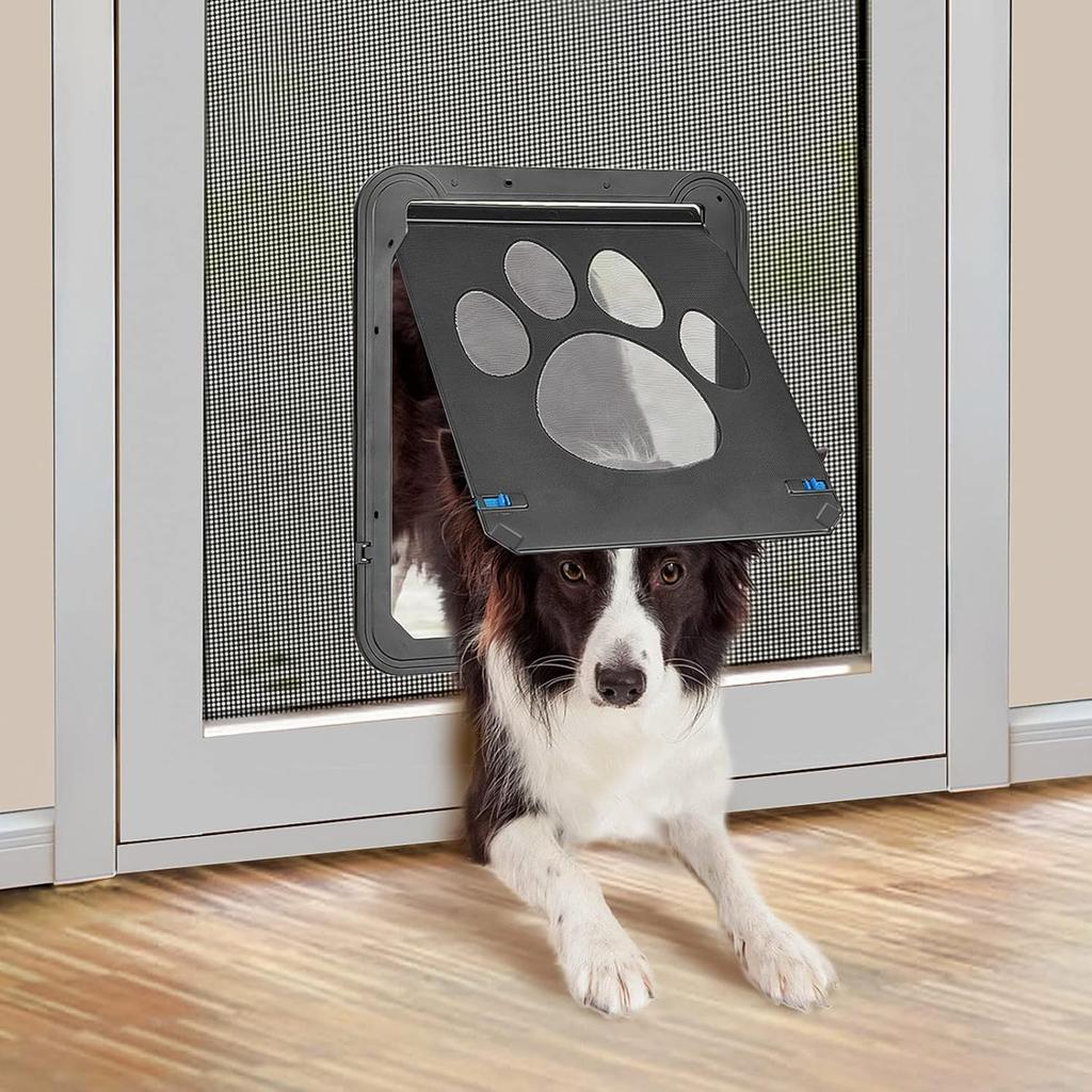 Petleso Dog Screen Door, Pet Screen Door Lockable Doggie Door for Screen Easy tall Pet Door for Doggy and Cat, Inner Size 8.25"×10.5" etleso