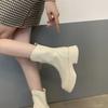 Fashion Elegant With Medium Heels Women's Ankle Boots Round Toe Female Short Shoes Black Large Size Warm Trend 2024 On Offer Y2k Booties