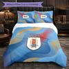 Uruguay Football Pattern 3 Pieces Bedding Set Soft Microfiber Duvet Cover with Pillow Cases for Bedroom