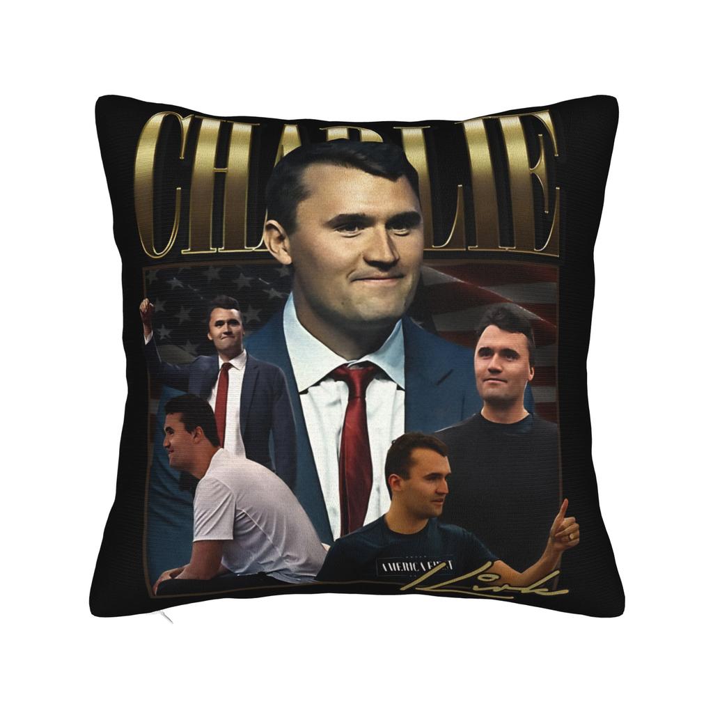 Charlie Kirk Bold Patriotic Stars Pillow Case  Novelty Pillow Cover Custom Pillowcases For Office Car Home Decor