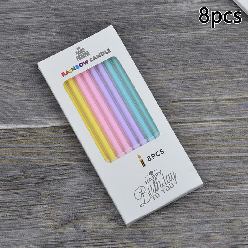 Color Candles 6/8pcs/box Wedding Party Birthday Cake Candles Decoration Party Supplies For Children Kids