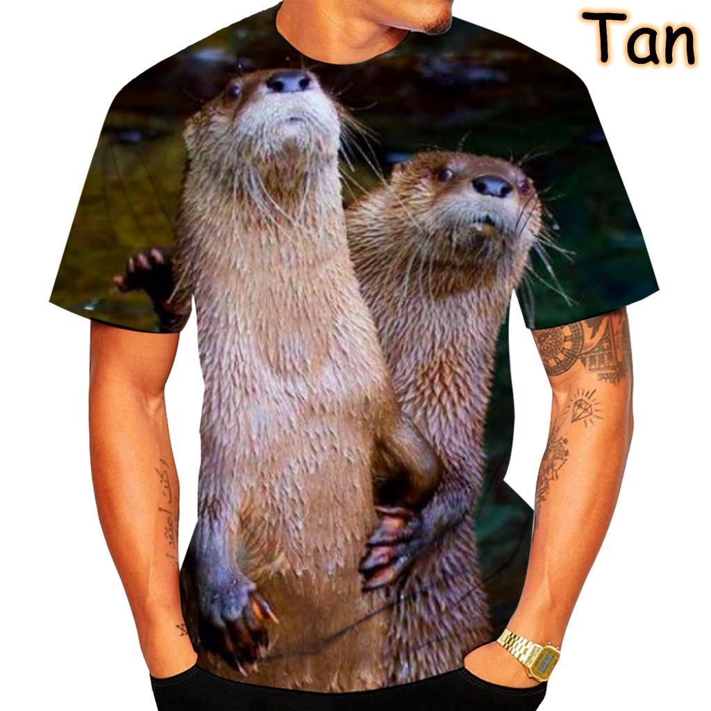 New Fun Otter 3D Printed T-shirt Summer Unisex Loose Fashion Casual T-shirt Mens Casual Streetwear Oversized Tees Tops