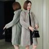New imitation mink velvet imitation fur jacket loose large size stand-up collar medium and long outer wear medium coat winter wear