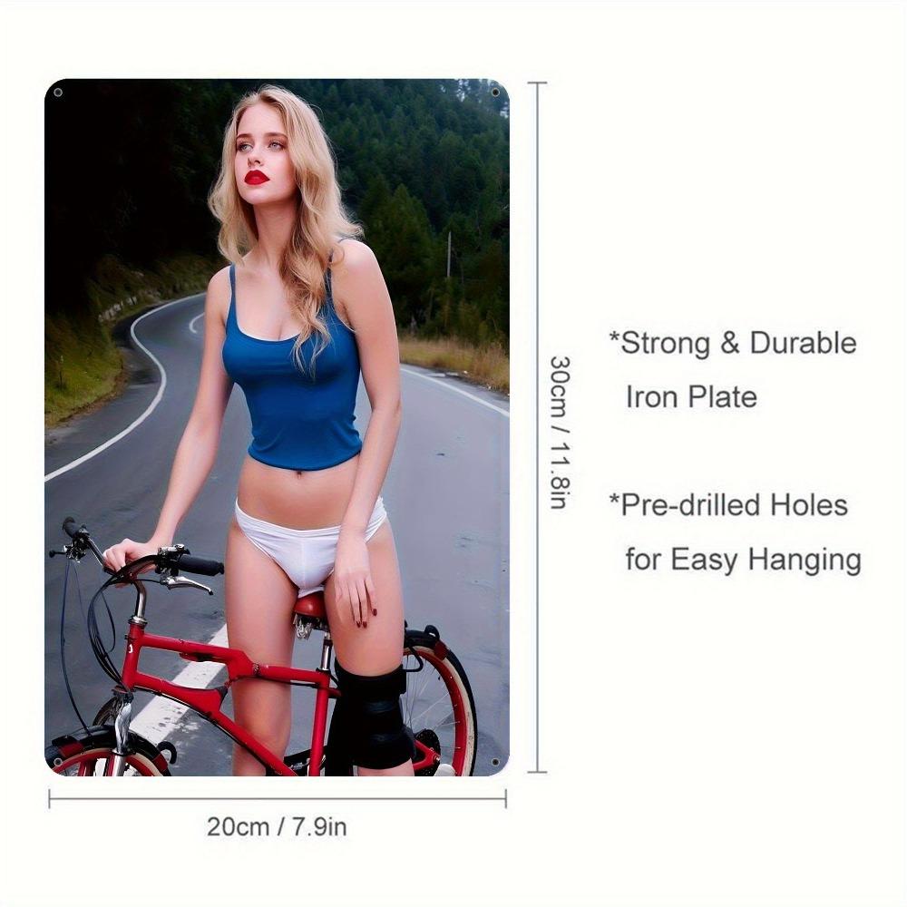 

Vintage Cycling Tin Sign 8x12 Inch Retro Bike Wall Art for Home Gym Bar Outdoor Decor 20x30 білий