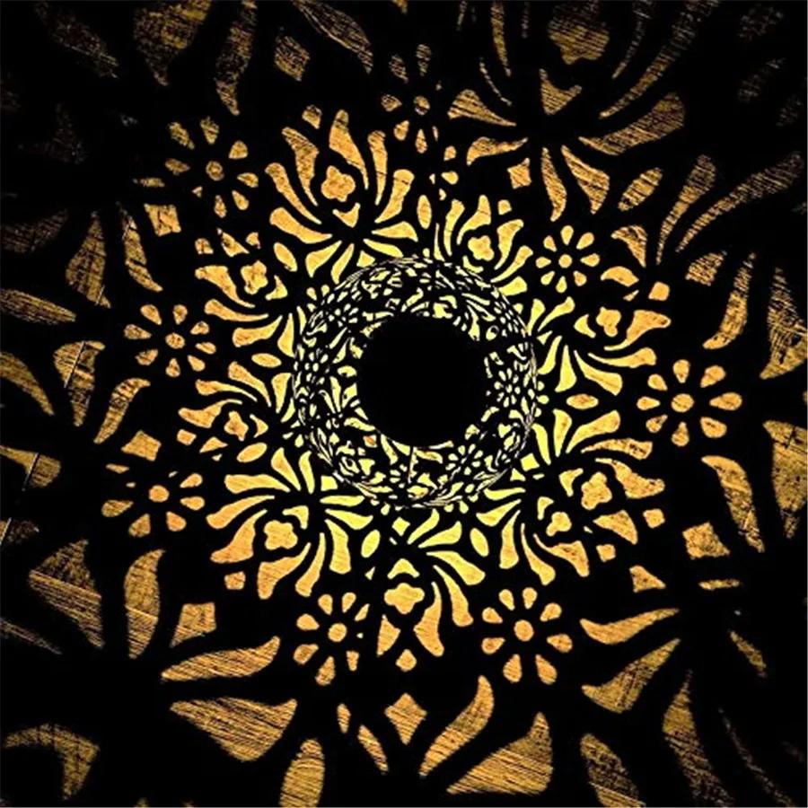 Garten Solarlampe für Außen Eisenkunst Hängelampe Hohl LED Landschaftsleuchte Gartendekoration Projektionslicht Wasserdicht