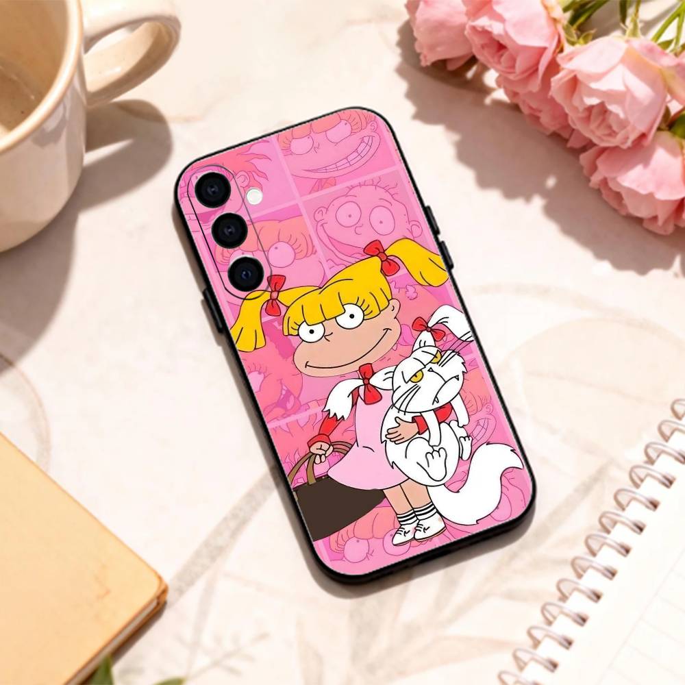 

R-Rugrat C-Chuckie Angelica phone Case For Samsung Galaxy A73,A72,A71,A70,A53,A52,A51,Others Soft Black Shell Samsung a73 5g