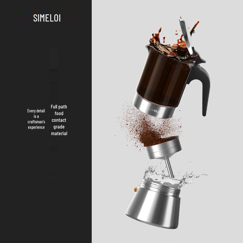 SIMELO Double Valve Stainless Steel Moka Pot