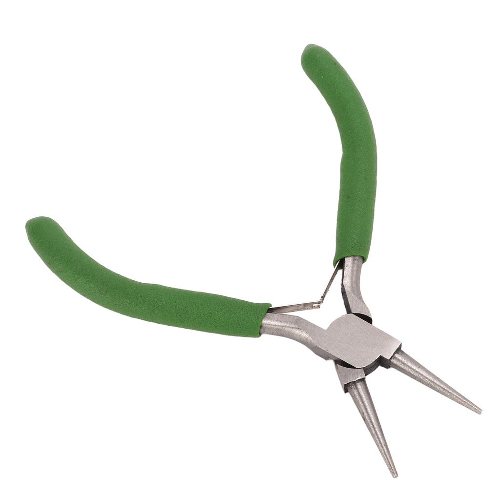 Round Nose Pliers Green Nonslip Handle Effort Saving Carbon Steel Sturdy Rustproof Durable Widely