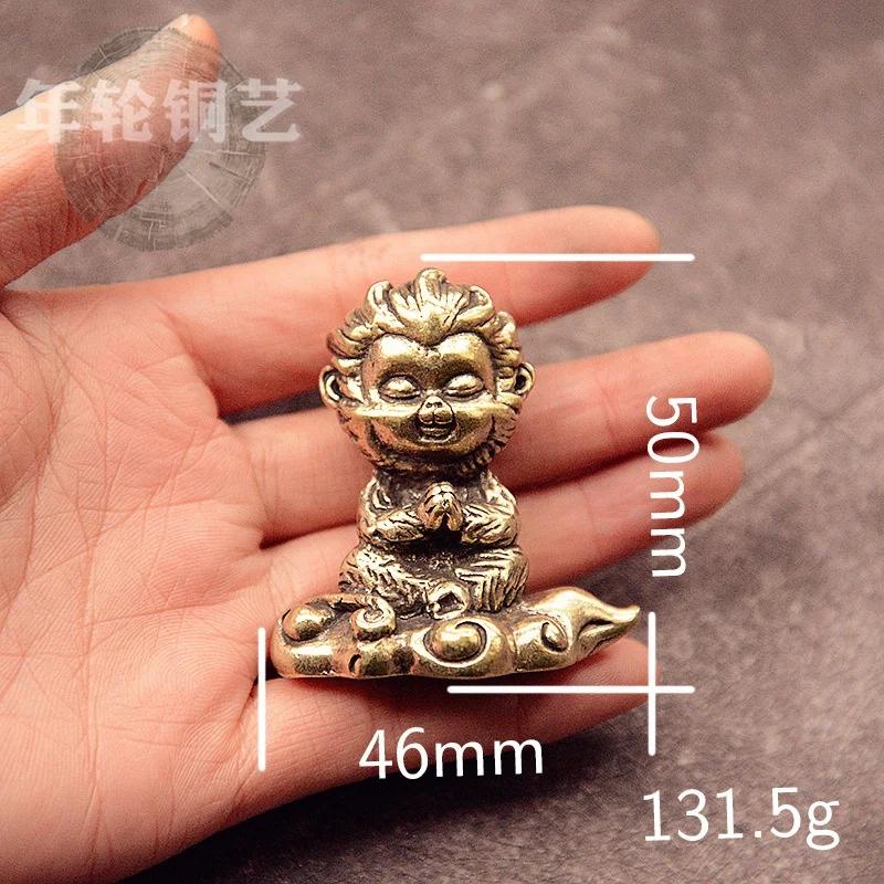 Sun Wukong Handmade Solid Brass Craft Ornament, Chinese Style Desktop Decoration, Journey To the West Sculpture Gift