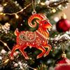 Decorative Hanging Ornaments for Tree 2PCS Christmas Goat Ornaments 2D Acrylic Festive Party Supplies Pendants Lightweight Holiday Home Decor
