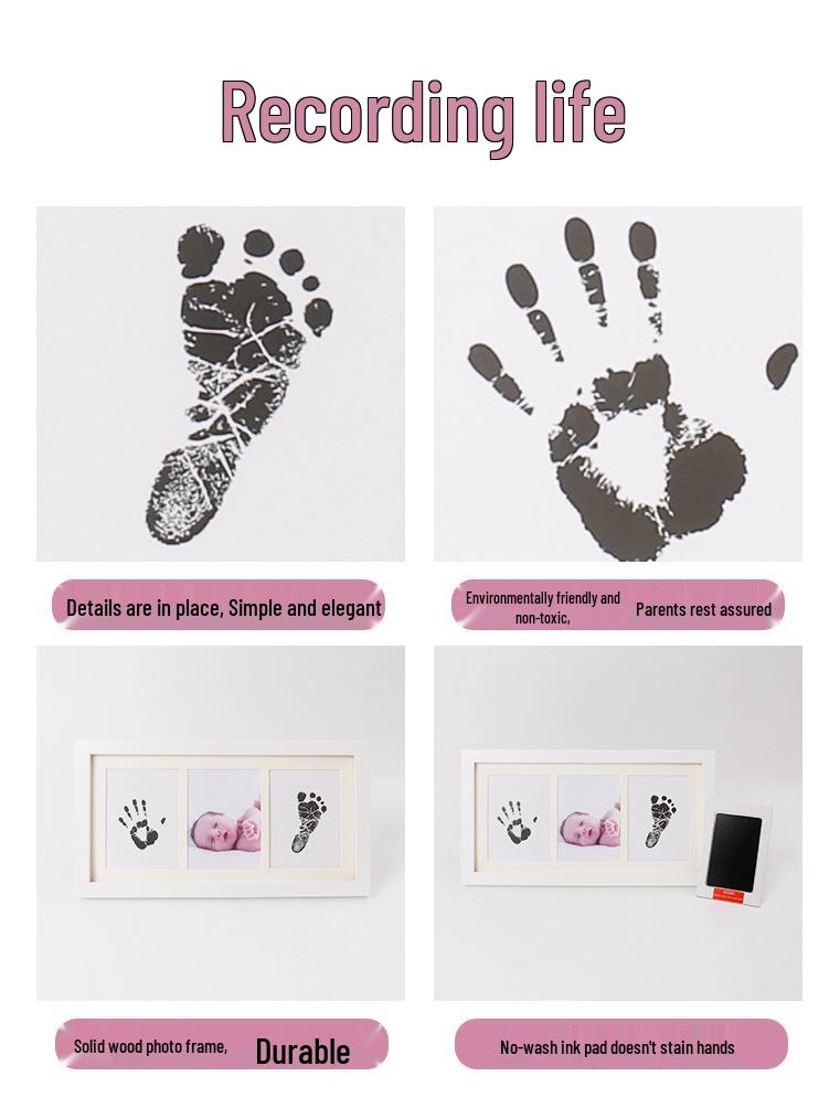 Mess-Free Baby Hand & Footprint Photo Frame - No Ink Required, Keepsake for First Birthday