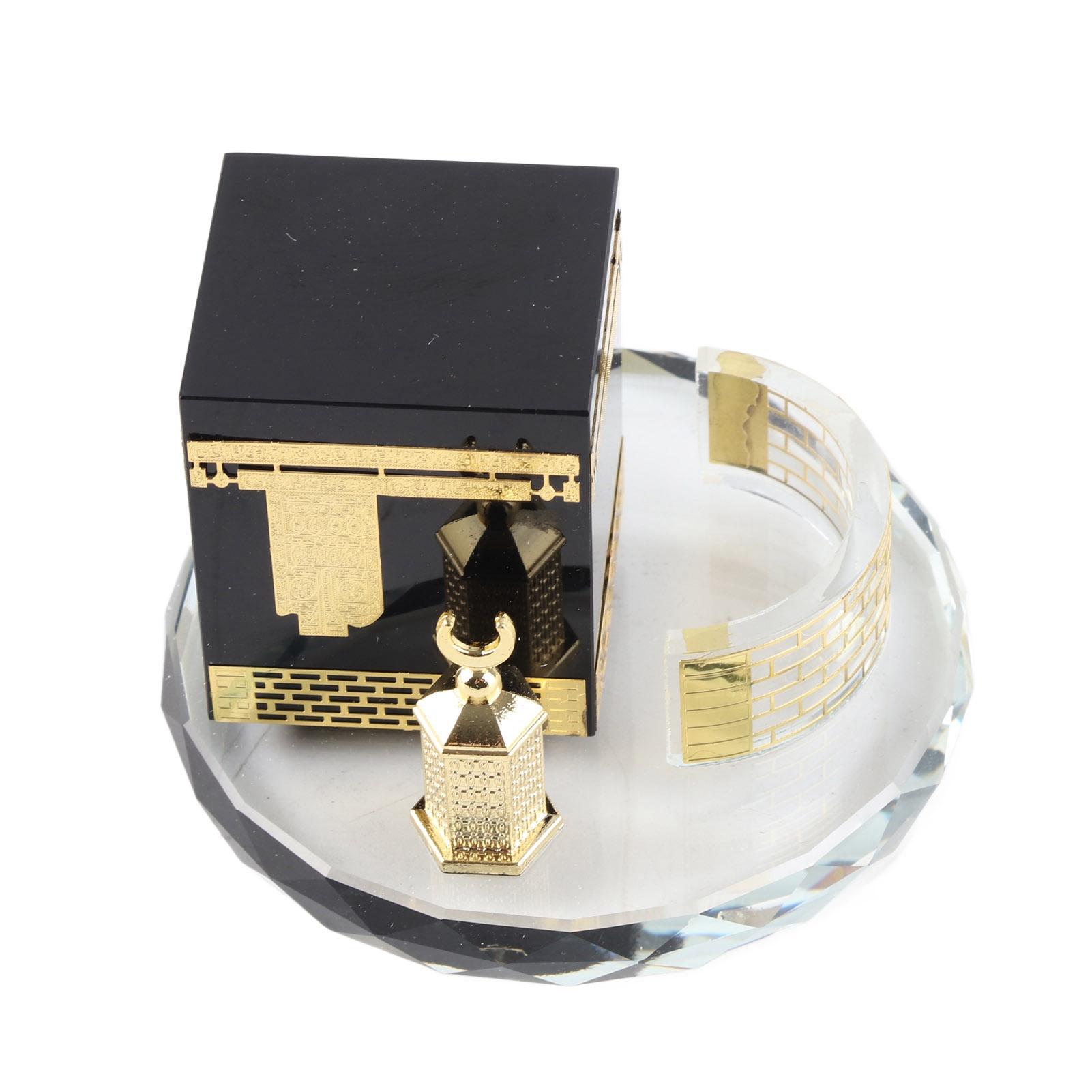 

Muslim Crystal Gilded Caaba Model Islamic Building Handicrafts Souvenirs Vehicle Decor