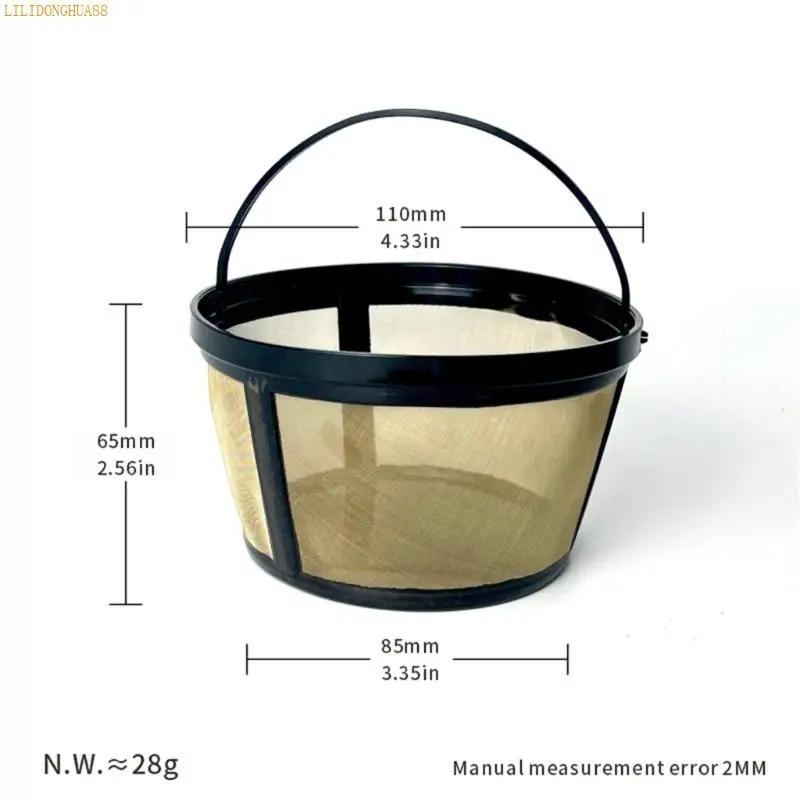 K1AE Sustainable Reusable Coffee Filter Nonrust Steel Design 6~8 Cup Suitable