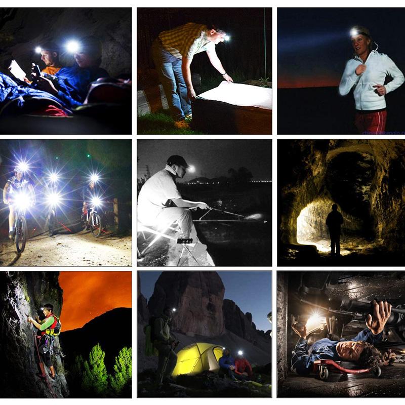 Zk20 2*led+4*XPE+2*COB Headlamp 8000LM 8 Lighting Modes Headlight by 18650 Battery LED Flashlight Hunting USB Rechargeable