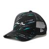 New Era Golf 9FORTY A-Frame Trucker Mesh Cap Script Logo Splash Black - Breathable Snapback, MICROERA Band, Size FREE Approx. 56.8-60.6cm, Unisex