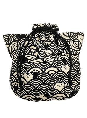Drawstring Pouch for Small and Made In Product Japanese-style Cat-shaped Items, Cosmetics, Accessories. Japan. Code Ki-172 (I).