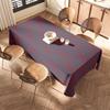 Tovaglia Geometrica Moderna Rossa Blu Decorazione Sala da Pranzo Tessuto Lavabile Miscela Poliestere Cotone Taglia Grande (150x270cm)