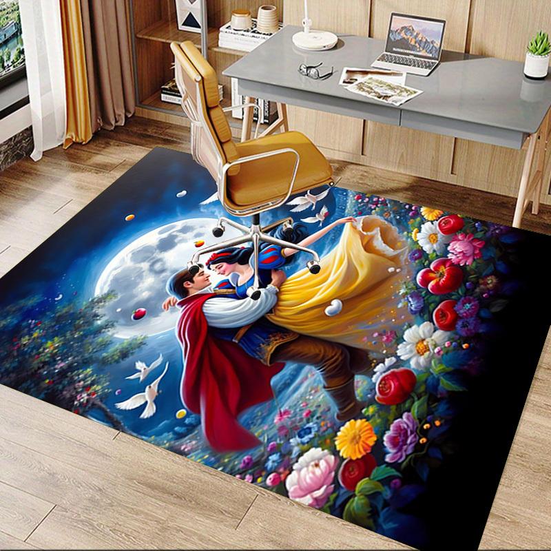 1pc Princess Snow White Prince Carpet Office Rug Outdoor Mat Home Decor Area Carpet Festival Gift Office desk chair carpet