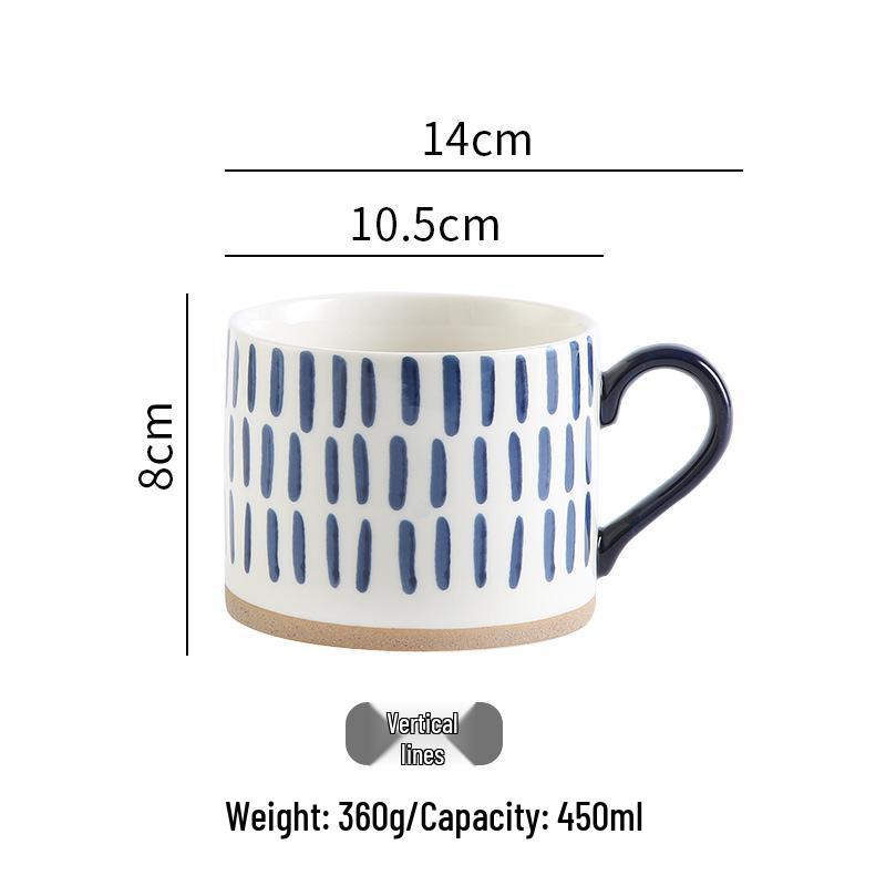 Nordic Style Hand-Painted Ceramic Mug Set - Heat Resistant, Perfect for Office or Festival Gifts.