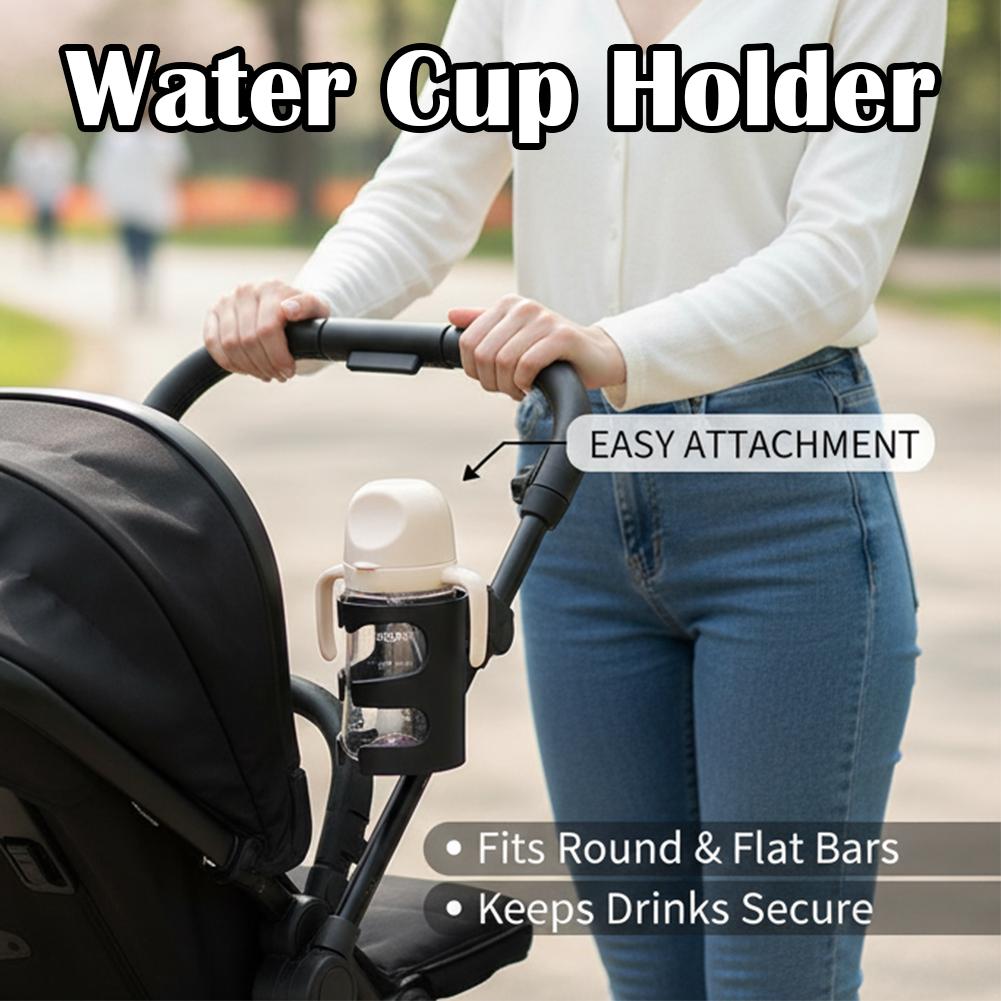 Adjustable Clamp‑on Cup Holder Universal Bike Stroller Water Bottle Holder Durable Plastic Drink Holder for Baby Stroller Bicycl
