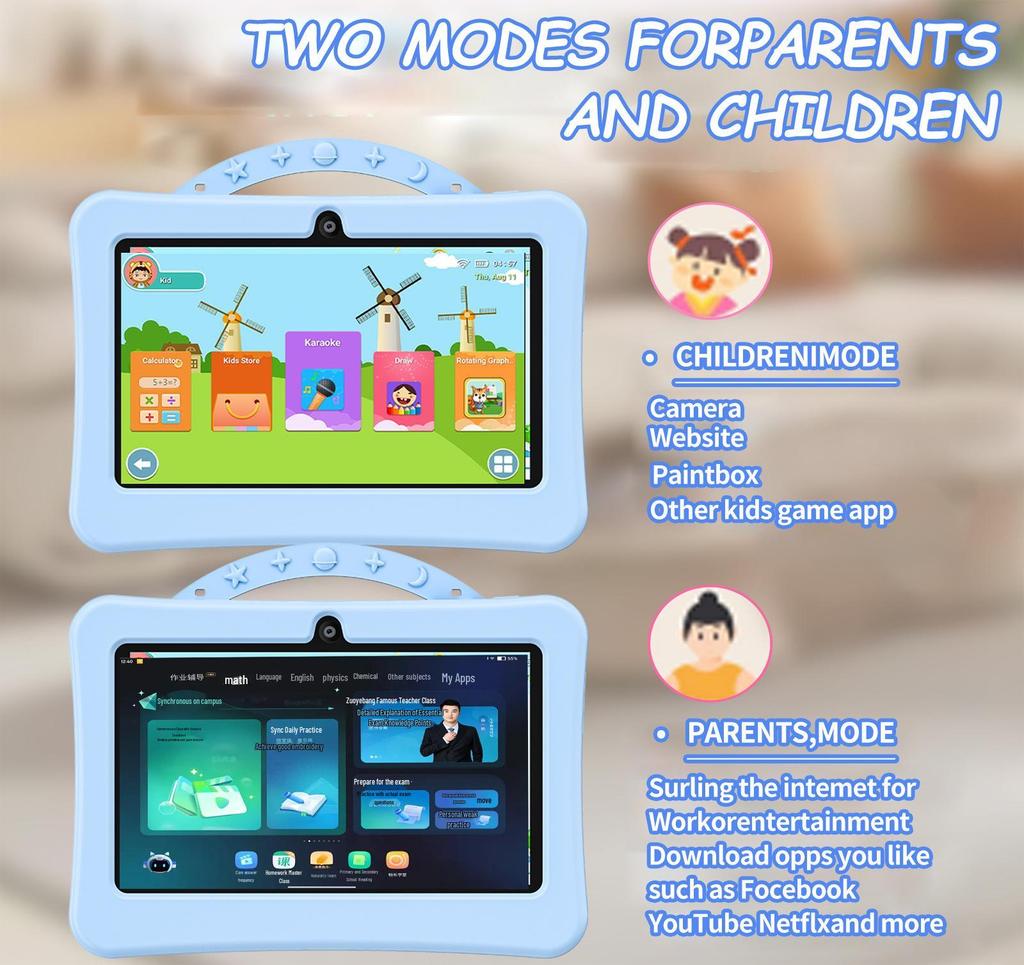 7-inch Android Educational Tablet for Kids with WIFI