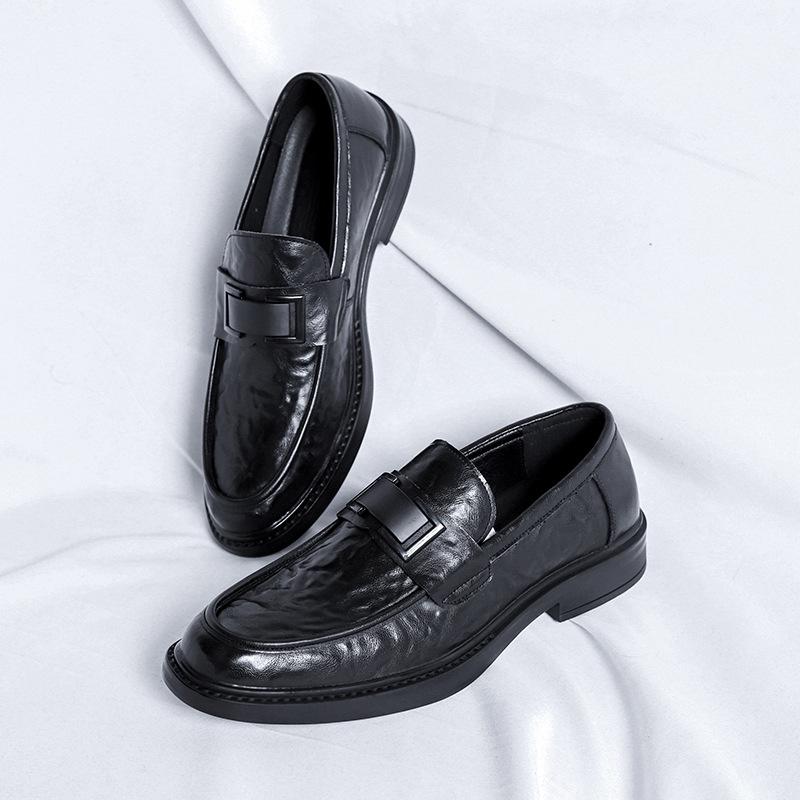 Summer men's leather soft-faced leather shoes wedding dress business casual one-pedal foot cover lazy shoes 21016-R