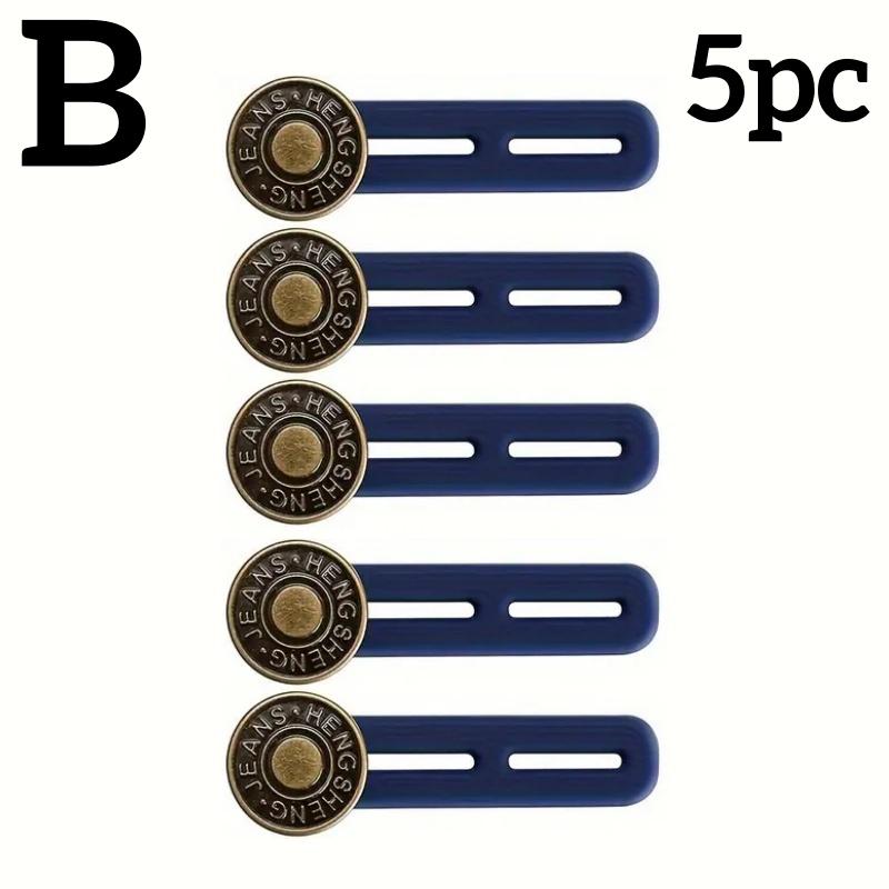 1-10pcs Jeans Buckle Extenders Waist Adjustable Metal Button for Pants Free Sewing Retractable Waistband Stretch Expander