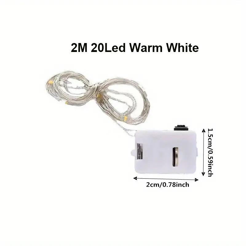 10PCS 2M 20 LED String Lights Battery Box LED Copper Wire Light Atmosphere Colored Light for Room Halloween Christmas Decoration