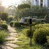 Sculptură Rotativă de Vânt Elicopter Metalică 3D pentru Grădină Exterioară, Artă Decorativă pentru Gazon