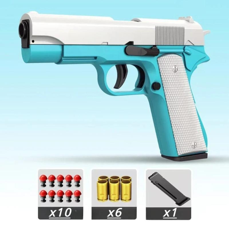 

M1911 Shell-Ejecting Airsoft Pistol with Manual Cocking Safe Soft Bullets for Outdoor Shooting Game Toy Gun for Kids Adults