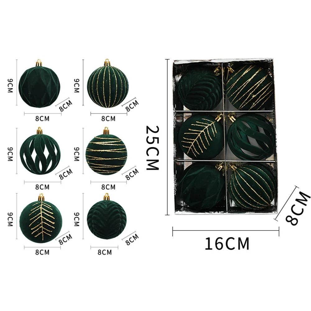 For Wedding Ceremonies Wine Red Green Ornaments Festive Tree Decor Holiday Decoration Ornaments Reusable Holiday Balls