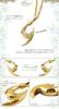 [Aloha Lokahi] Hawaiian Jewelry Necklace, Stainless Steel, Fish Hook, Heart, Scroll, Wave, Ocean, Surgical Stainless Steel, Yellow Gold, Reversible