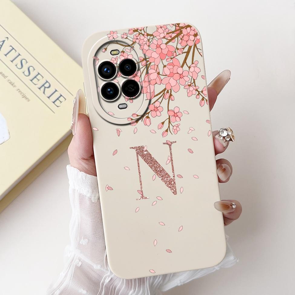 For Huawei Nova 13Pro MIS-AL00 Phone Cover For Huawei Nova 13 Pro Case Silicone Simple Fashion A-Z Letters Shockproof Bumper