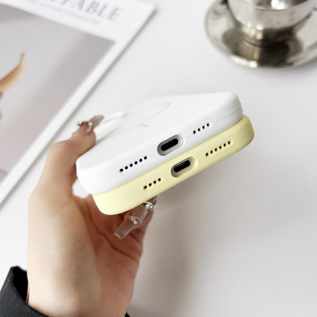 Thin Ring Magnetic Liquid Silicone Suitable for IPhone17promax Mobile Phone Case New Apple 16 Anti Fall 14 Soft Case