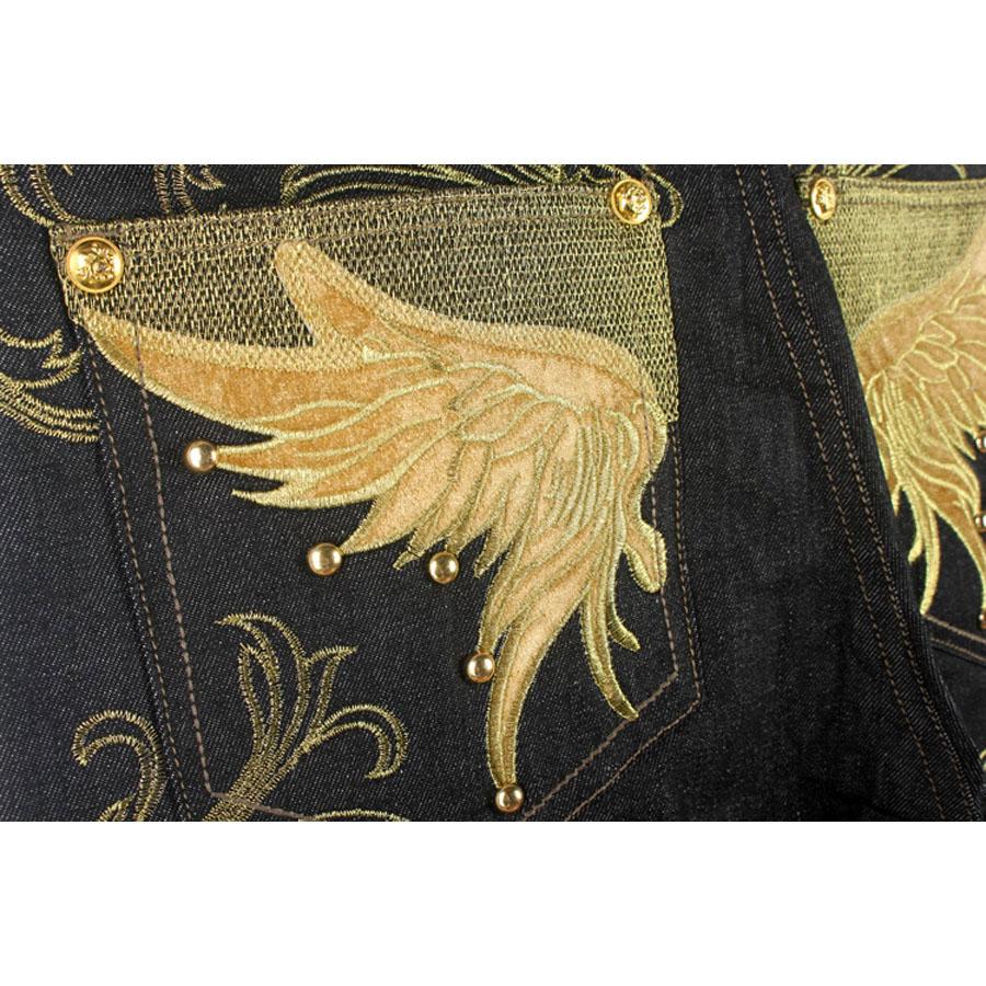 European and American Embroidered Hip-hop Jeans Men's Trend HIPHOP Street Dance Casual Loose Plus Fat Plus Size Skateboard Pants 30-46