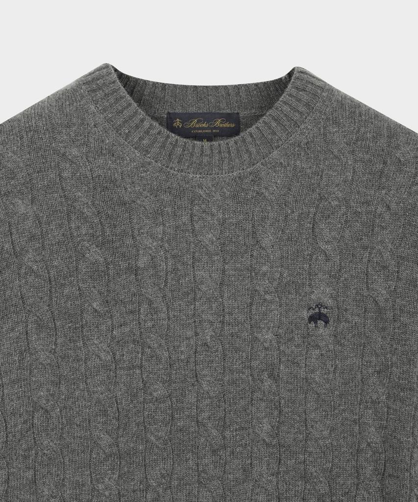 BROOKS BROTHERS Wool Cable Sweater (Grey) (Bbwrmbf401)