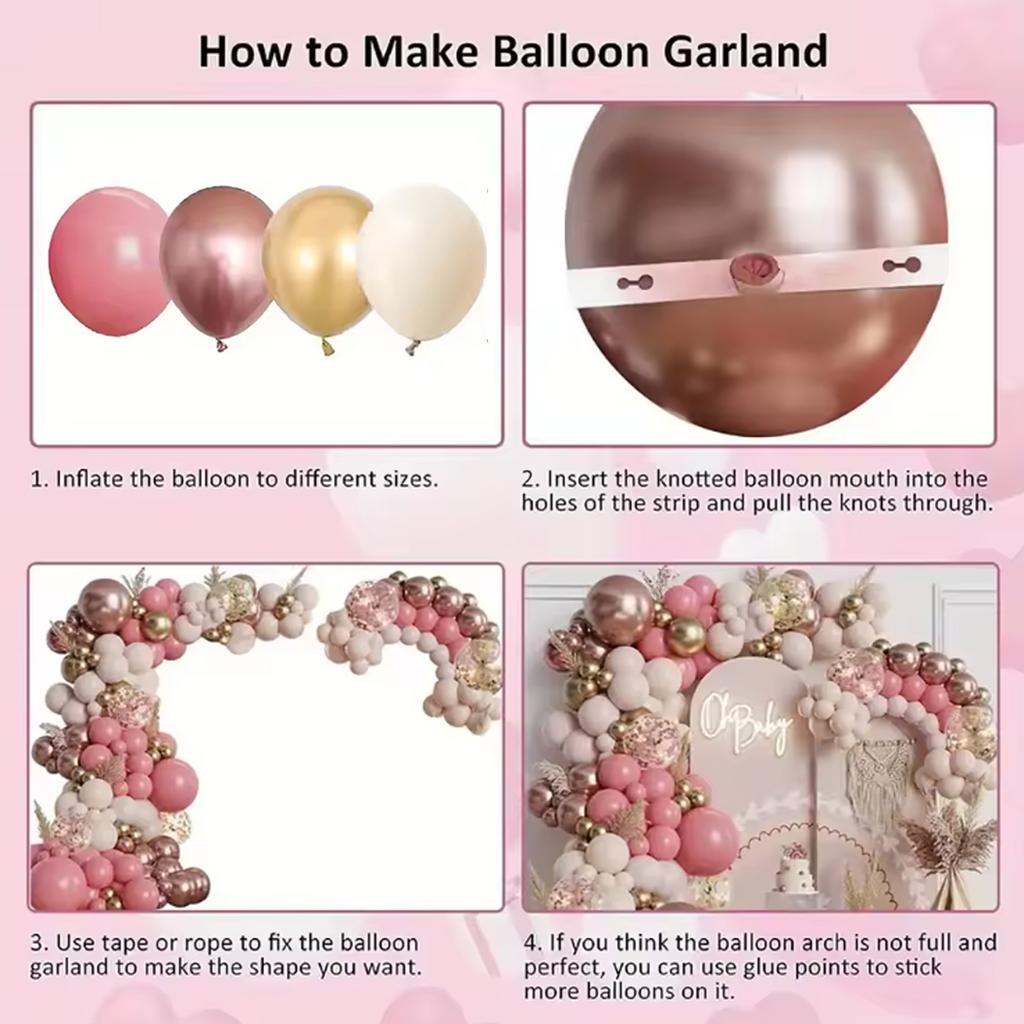 134pcs Vintage Pink Rose White Sand Latex Balloons Garland Arch Kit for Birthday Wedding Anniversary Party Home Decor Supplies