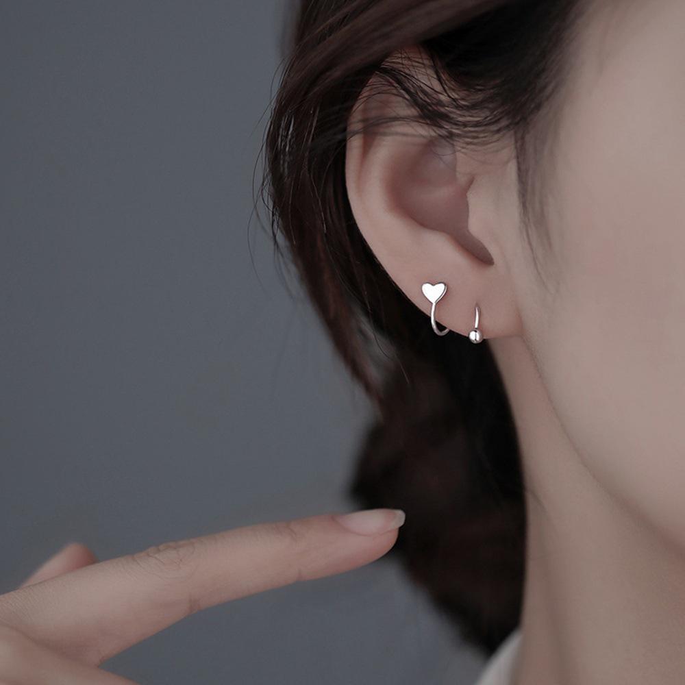 Trendy Heart & Star Twisted Stud Earrings