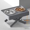 Elevated Dog Bowls Height Adjustable Raised Dog Bowl Non-slip X-shape Stand with Stainless Steel Bowls for Small Dogs