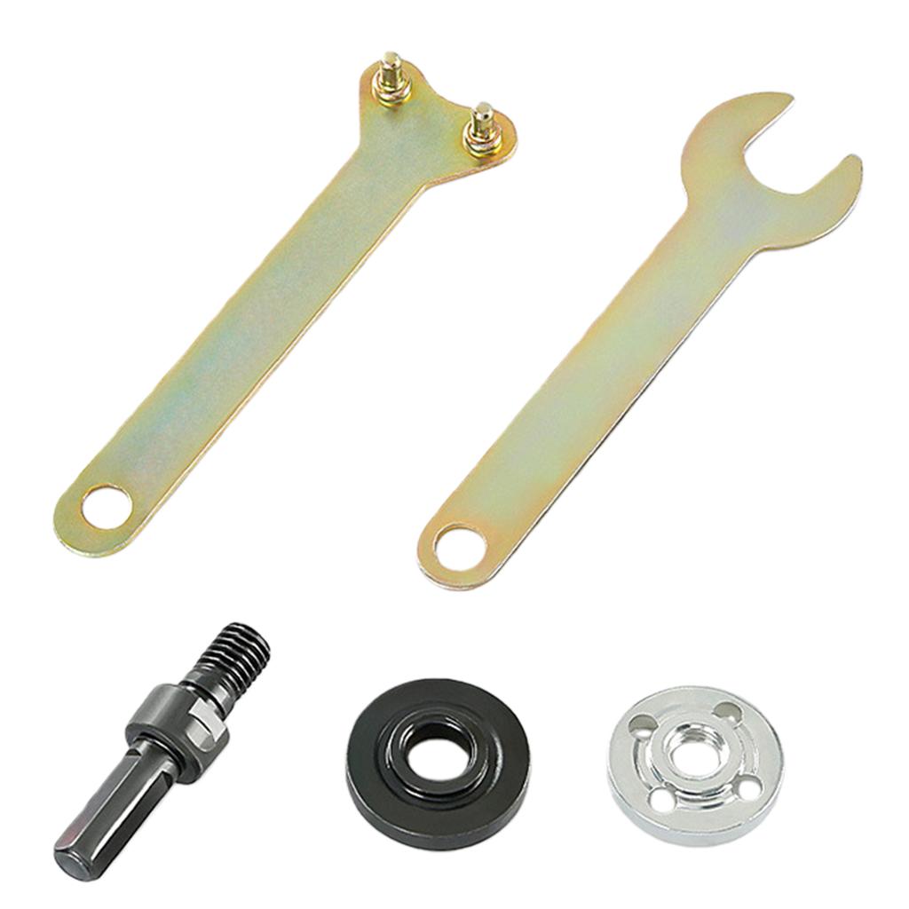 10mm Grinding Connection Adapter with Metal Lock Nut/Connecting Rod 5 in 1 Angle Grinder Adapter for Cutting Disc Wheel Adapter