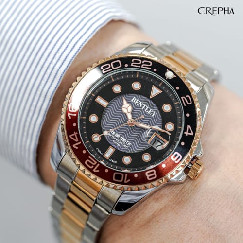 Klofer Men's Analog Solar-Powered Waterproof Watch with Metal Band in Rose Gold (BT-AM388-RDT)