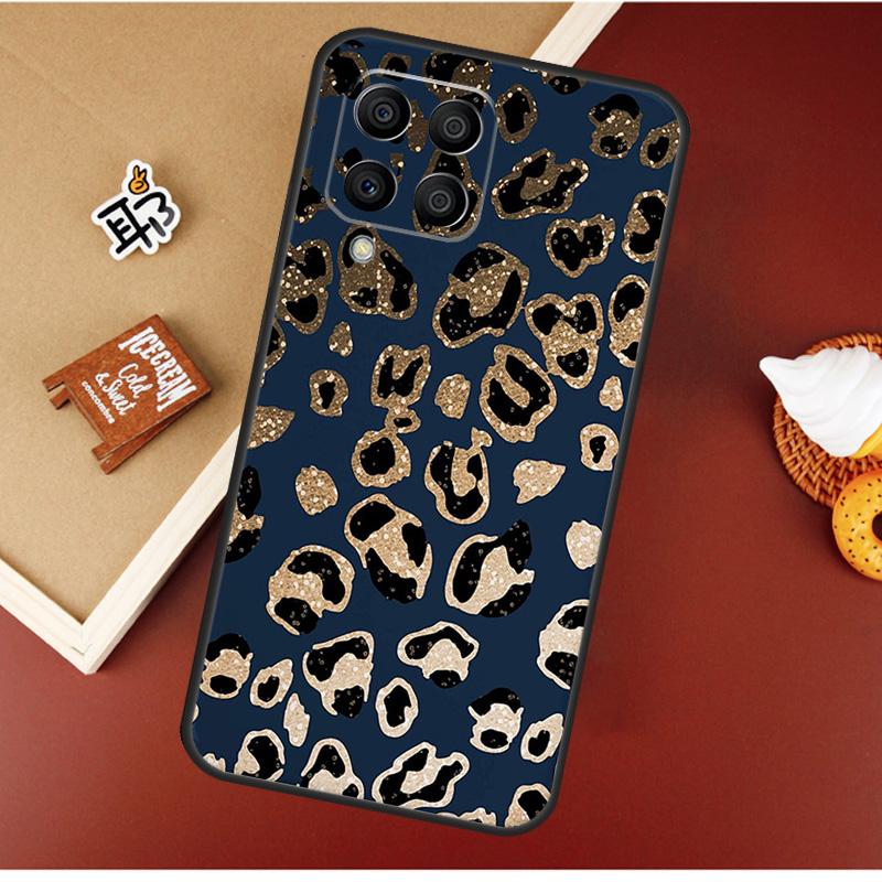 Leopard Print Black Cheetah Pattern Case For Samsung Galaxy M16 M36 M56 M06 M52 M32 M12 M54 M34 M14 M35 M55 M15 M11 M31 M13 M53
